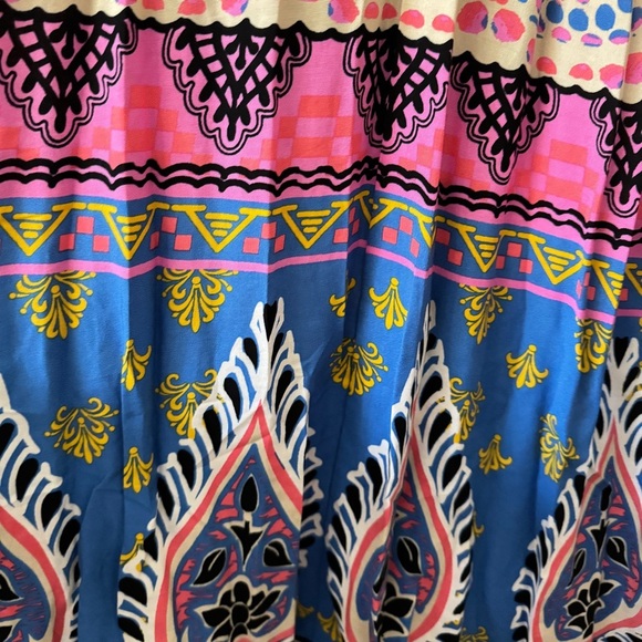Anthropologie Flying Tomato Bohemian Ethnic Print Halter Maxi Dress L - Picture 7 of 9